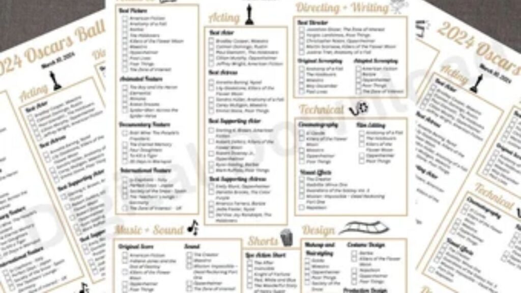 oscars ballot templates